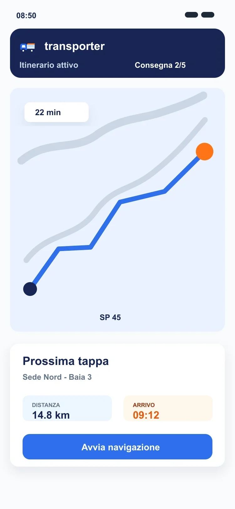 Cubos Transport driver app navigation